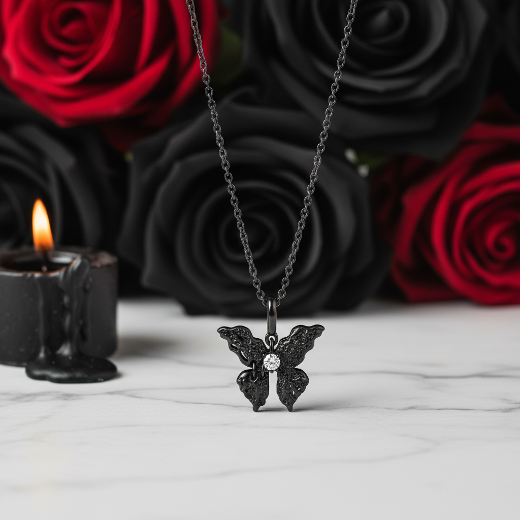 Black Skeleton Mask Pendant Necklace-Black Diamonds New York