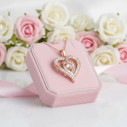 Birthstone Heart Pendant Necklace-Black Diamonds New York