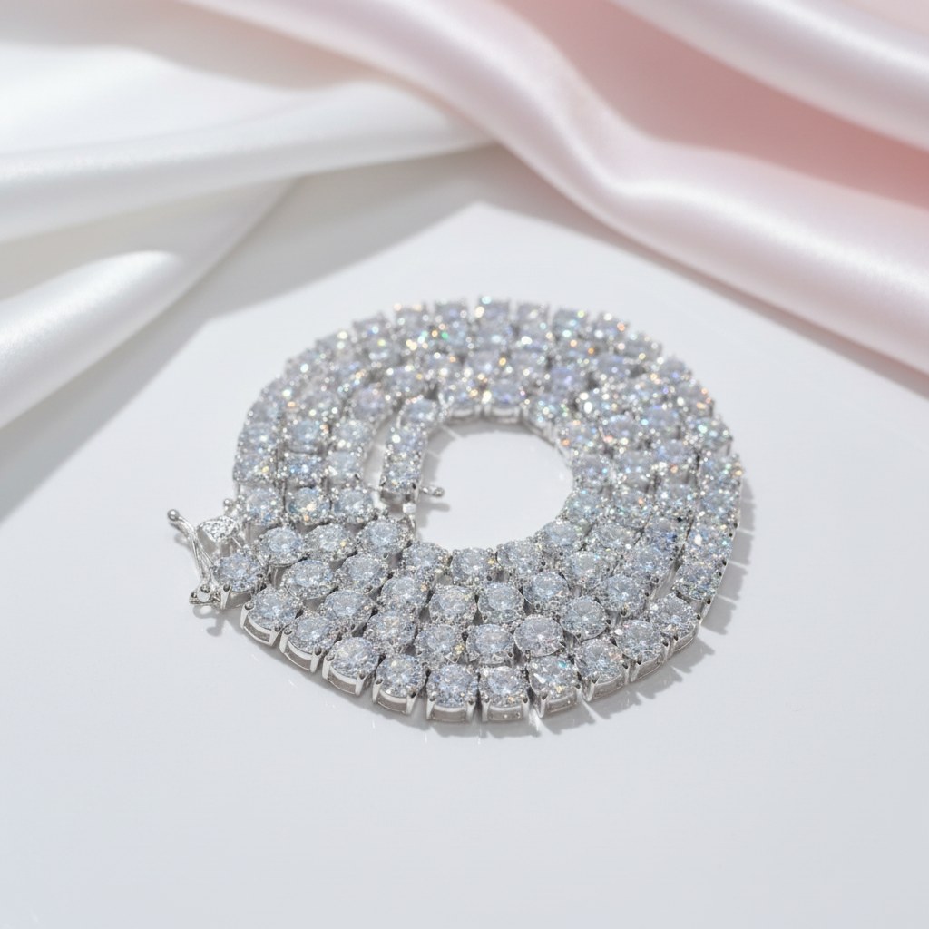 Round Cut Full Circle Diamond Option Chain Necklace-Black Diamonds New York