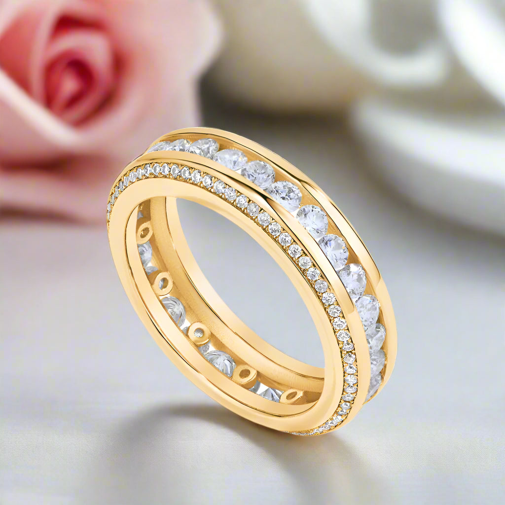 Round Diamond Eternity Wedding Band-Black Diamonds New York