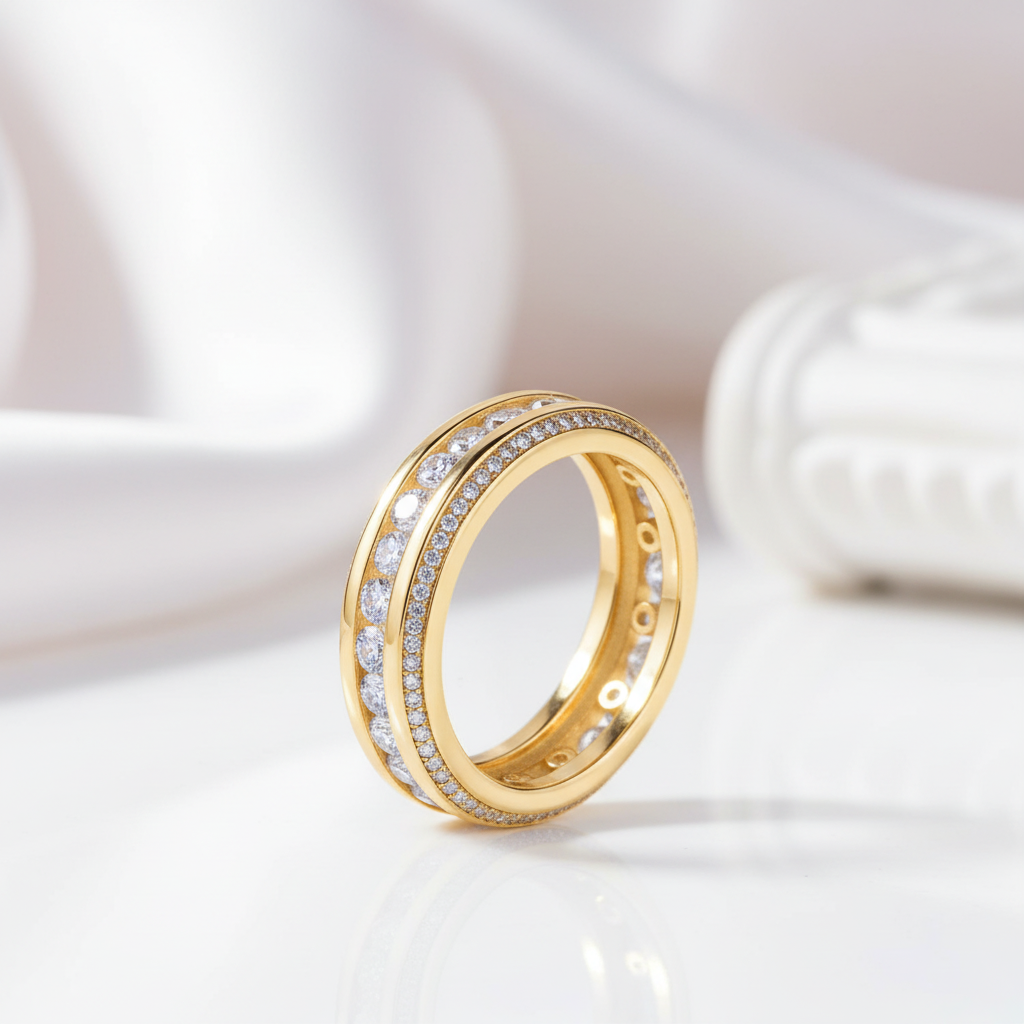 Round Diamond Option Eternity Wedding Band-Black Diamonds New York