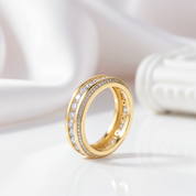 Round Diamond Option Eternity Wedding Band-Black Diamonds New York