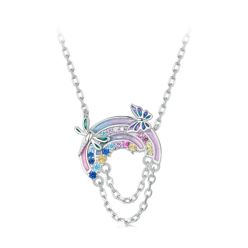 Fantasy Rainbow and Planet EVN Stone Necklace-Black Diamonds New York