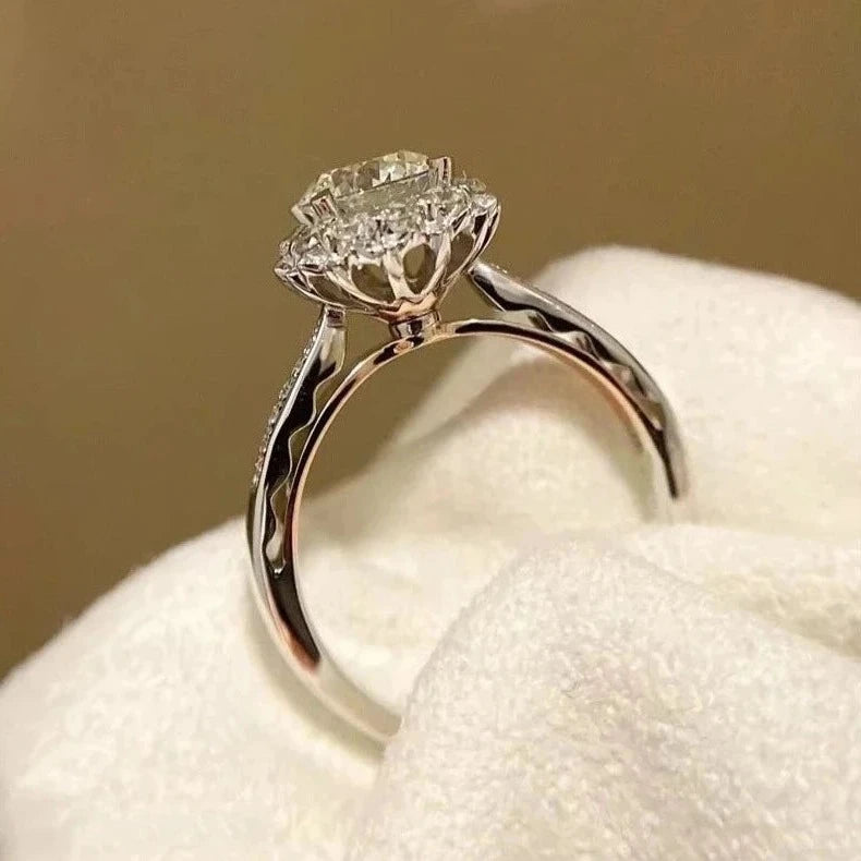1.0 Ct Diamond Snowflake Engagement Ring-Black Diamonds New York