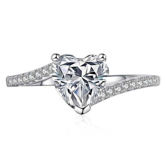 1.0 Ct Heart Cut Diamond Engagement Ring-Black Diamonds New York