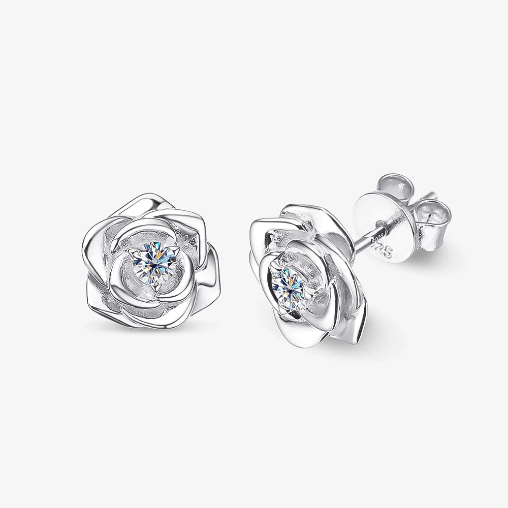 3mm Rose Moissanite Diamond Stud Earring-Black Diamonds New York