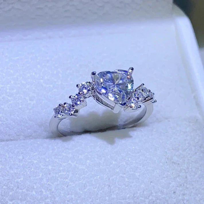 1.0 Ct Heart Cut Diamond Moissanite Engagement Ring-Black Diamonds New York