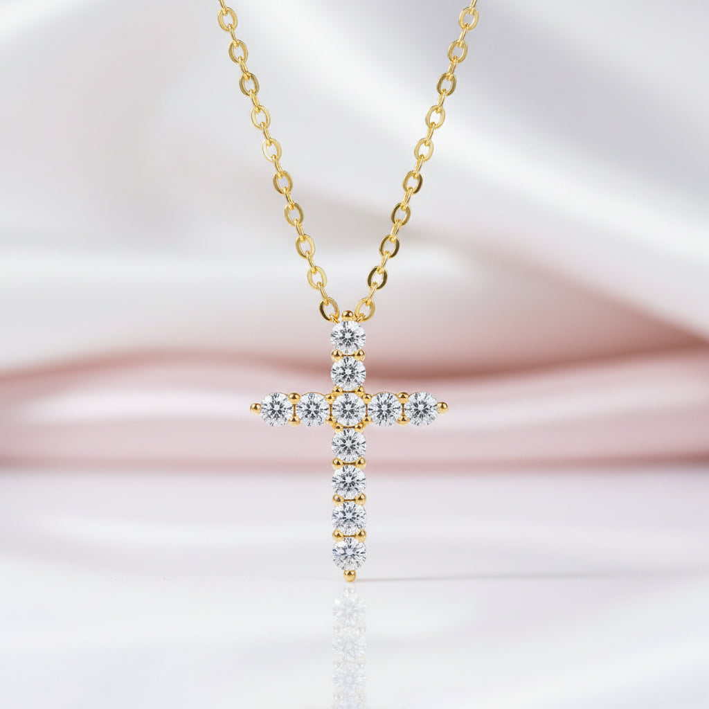 Certified Black Moissanite Cross Pendant Necklace-Black Diamonds New York