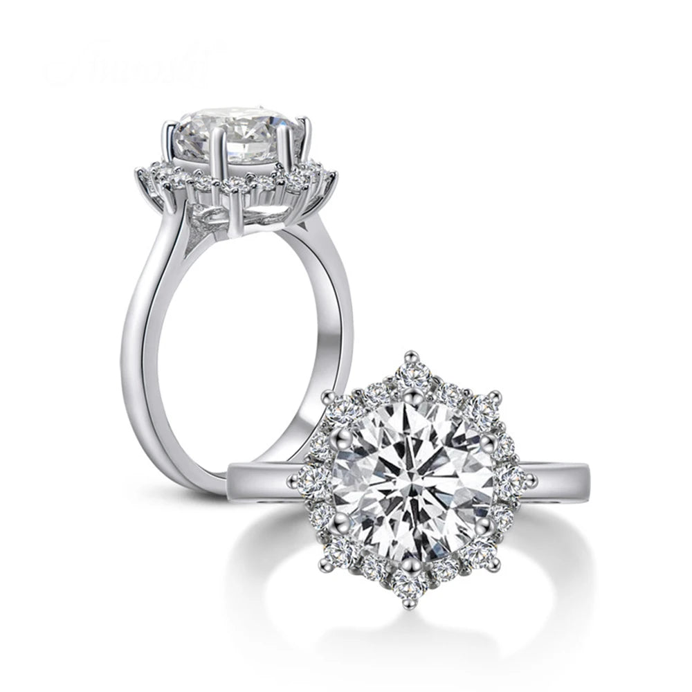 3ct Round Cut Moissanite Snow Flake Engagement Ring-Black Diamonds New York