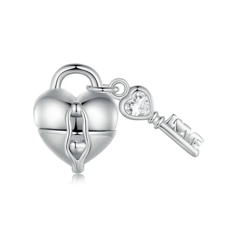 Openable Heart-shaped Forever Love Charms & Pendant-Black Diamonds New York