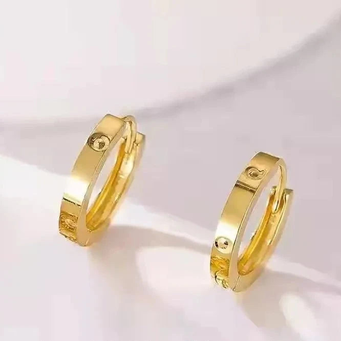 18k Rose Gold Simple Clip Clasp Earrings-Black Diamonds New York
