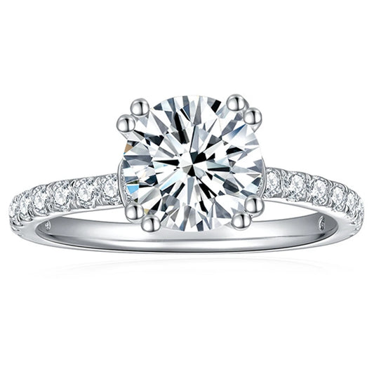 1.5 Ct Round Cut Moissanite Diamond Engagement Ring-Black Diamonds New York