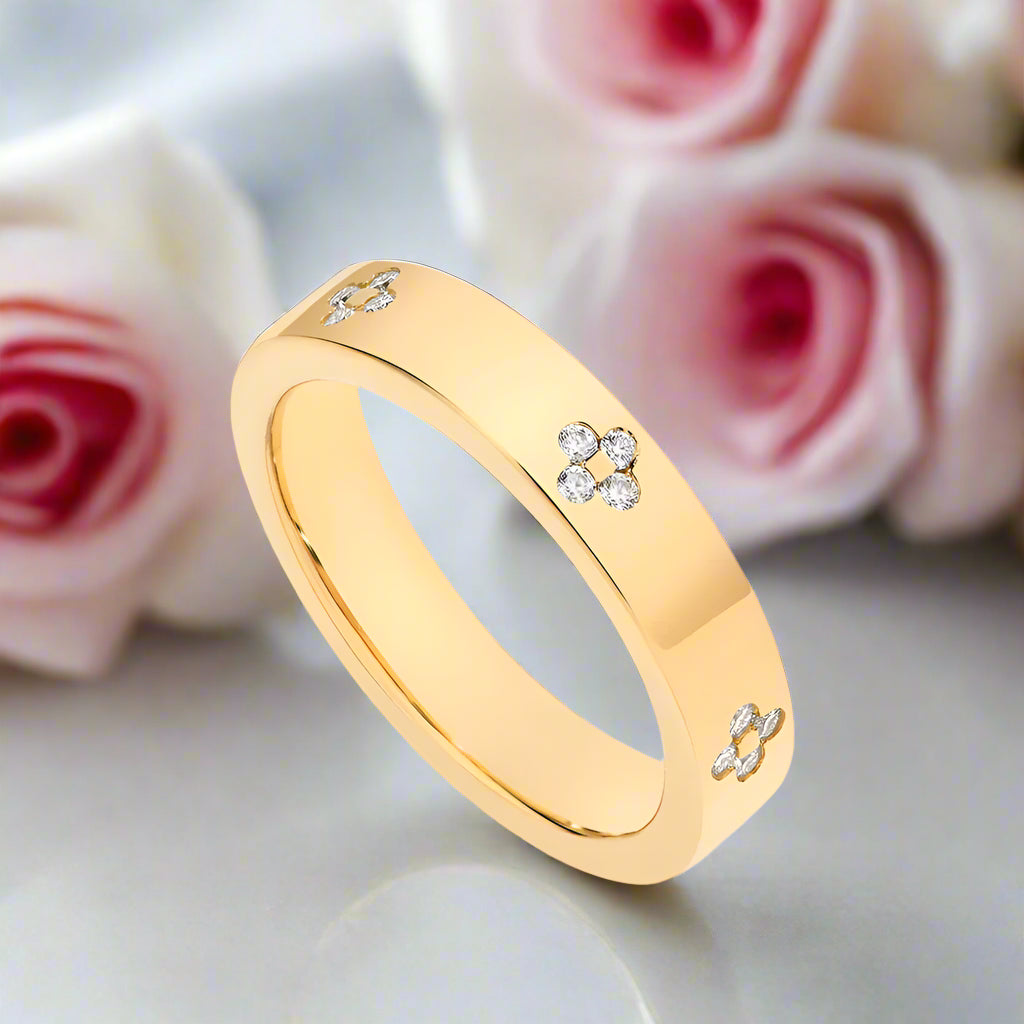 Elegant Flowers Diamond Wedding Band-Black Diamonds New York