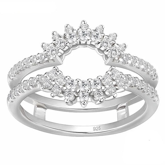 Dainty Sunflower Created Diamond Ring Enhancer-Black Diamonds New York