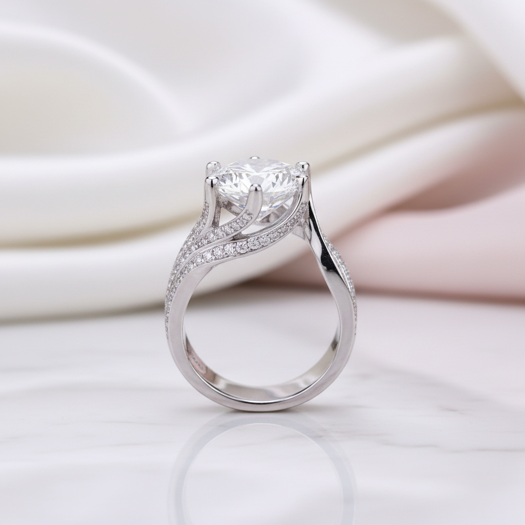 5.0 Ct Round Cut Diamond Option Wedding Ring-Black Diamonds New York