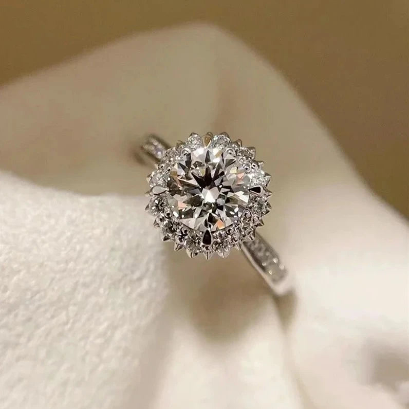 1.0 Ct Moissanite Diamond Snowflake Engagement Ring-Black Diamonds New York
