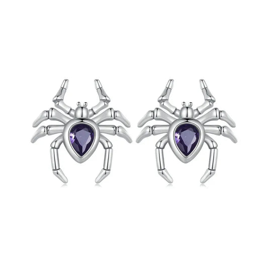 Vintage Pear Cut Diamond Spider Stud Earrings-Black Diamonds New York