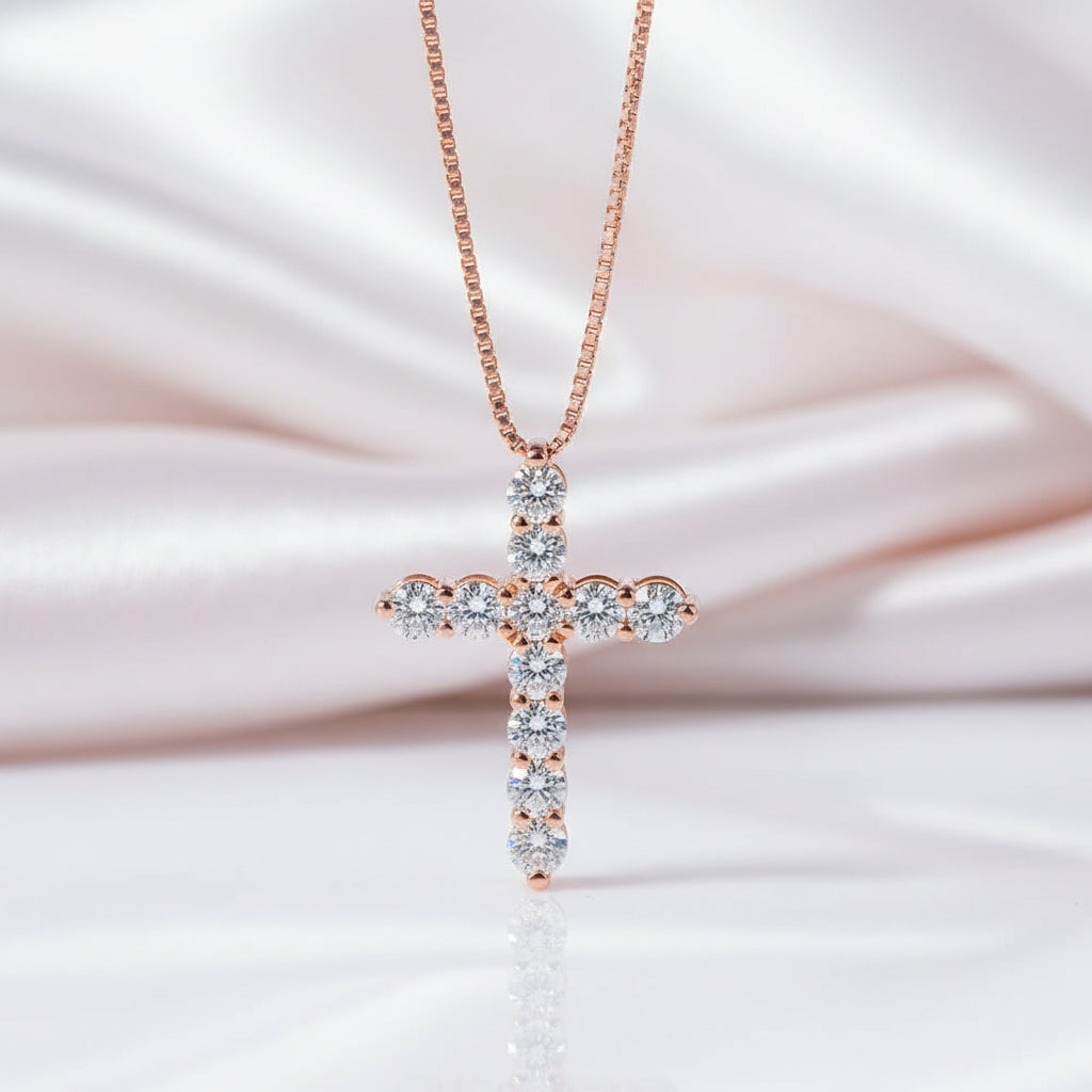 Certified Black Moissanite Cross Pendant Necklace-Black Diamonds New York