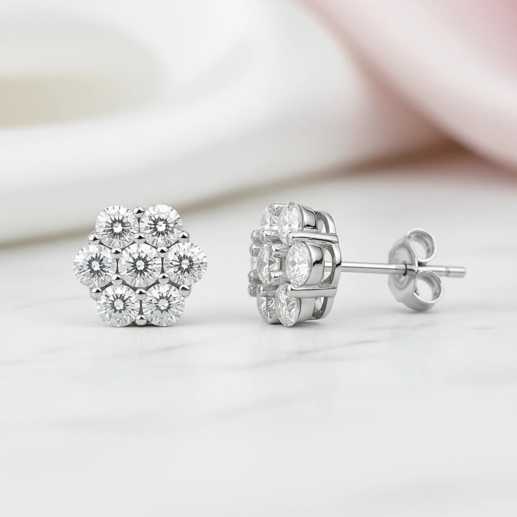 1.4 Ctw Round Cut Diamond Option Stud Earrings-Black Diamonds New York