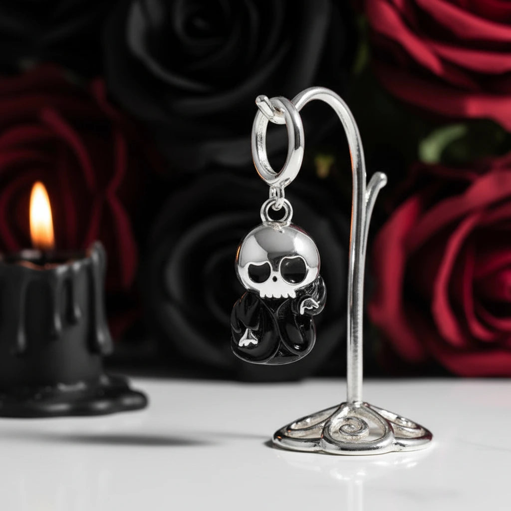 Sacrificial Ghost Rock Skull Charm Series-Black Diamonds New York
