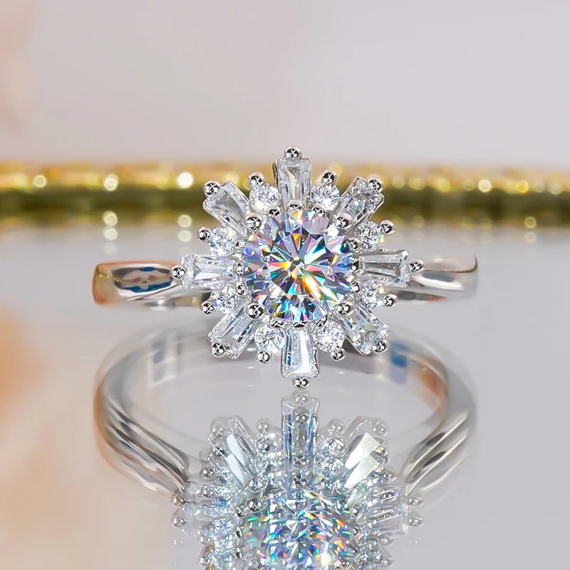 0.5 Ct D Color Moissanite Engagement Ring-Black Diamonds New York