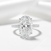 8 ct Oval cut Diamond Hidden Halo Engagement Ring-Black Diamonds New York