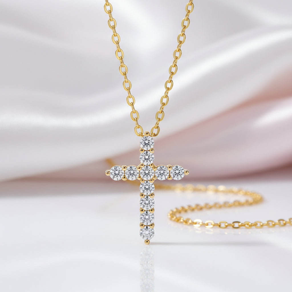 Certified Black Moissanite Cross Pendant Necklace-Black Diamonds New York