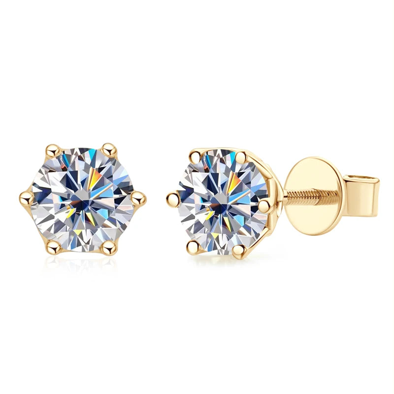 10K Solid Gold 1.0 Ct Round Cut Diamond Stud Earrings-Black Diamonds New York