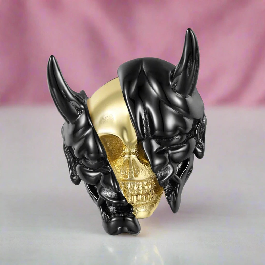 Black Skeleton Mask Pendant Necklace-Black Diamonds New York