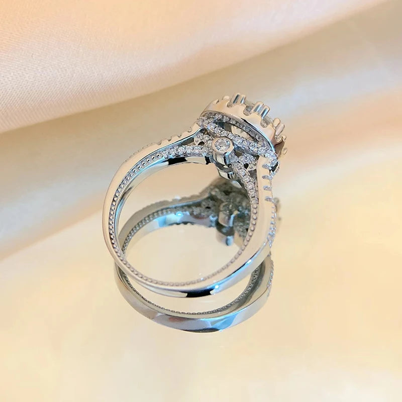 2.0 Ct Excellent Cut Diamond Halo Engagement Ring-Black Diamonds New York