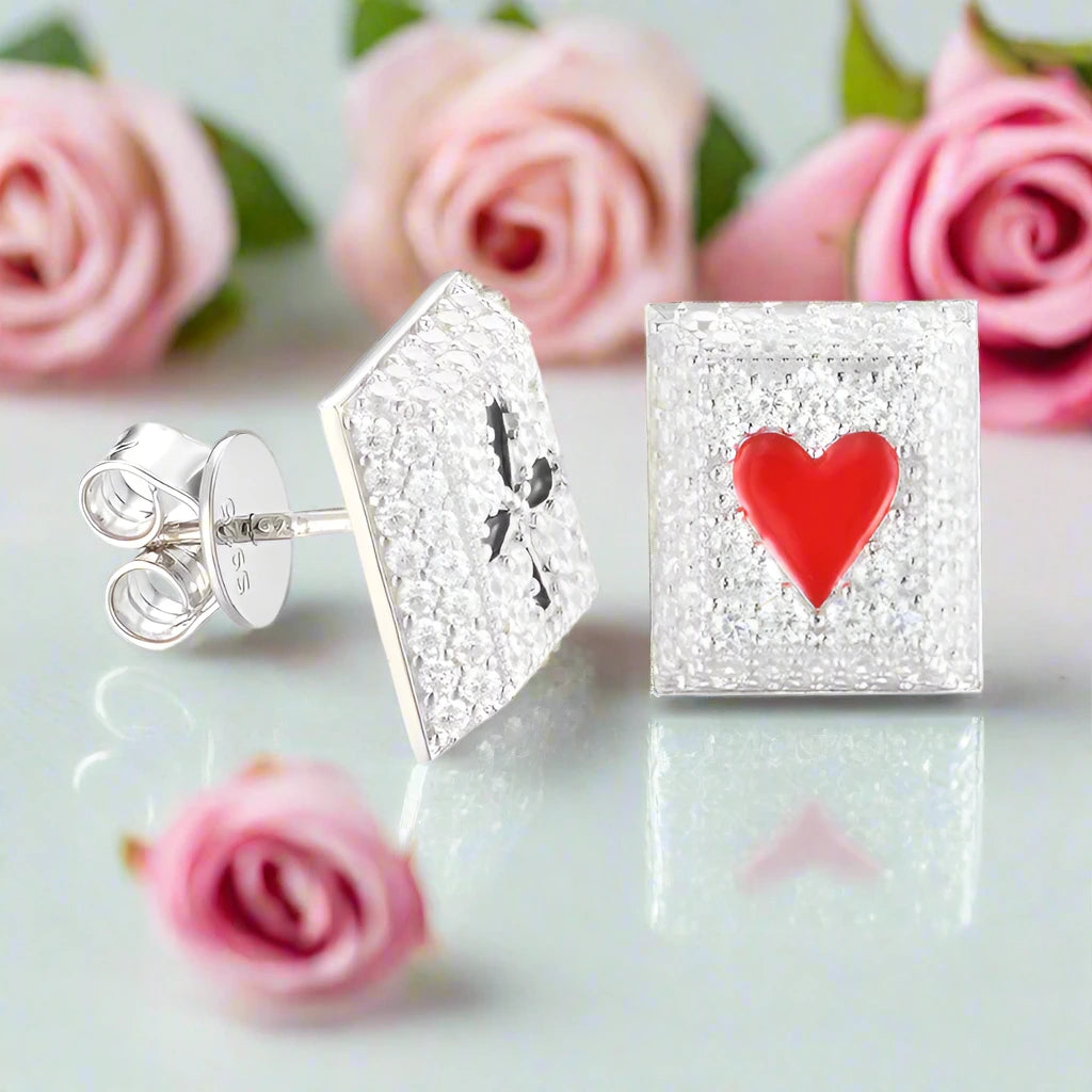 Poker Diamond Stud Earrings-Black Diamonds New York