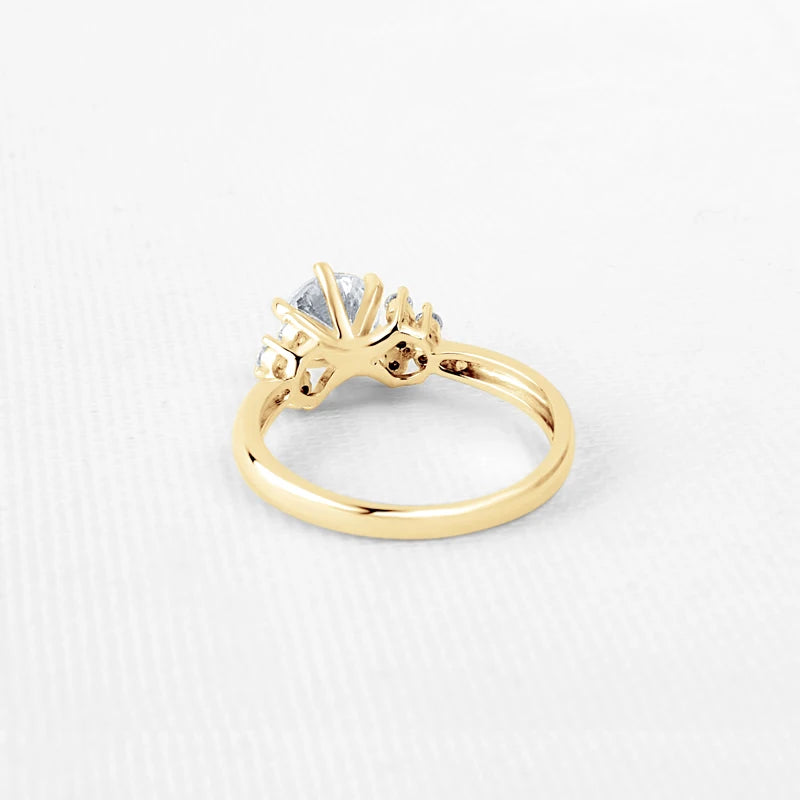 10K Solid Gold 1.0 Ct Round Cut Diamond Engagement Ring-Black Diamonds New York