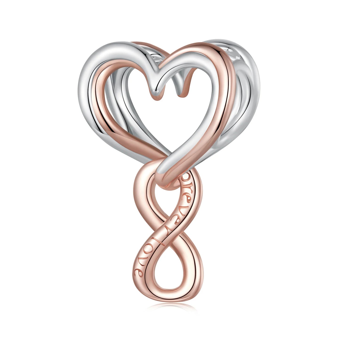 Pink Heart Charms & Pendant-Black Diamonds New York