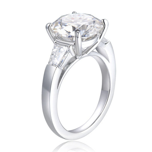5.0 Ct Round Cut Moissanite Diamond Engagement Ring-Black Diamonds New York