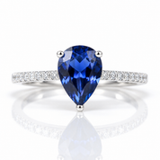Sapphire Gemstone Vintage Ring-Black Diamonds New York