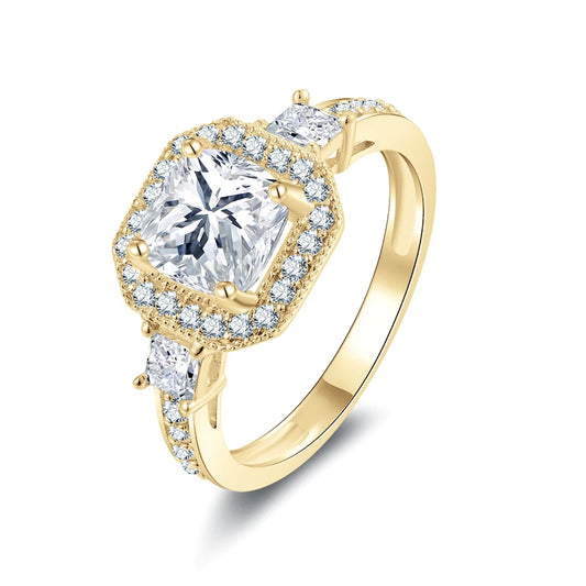 10K Solid Gold 2.0 Ct Cushion Cut Diamond Engagement Ring-Black Diamonds New York