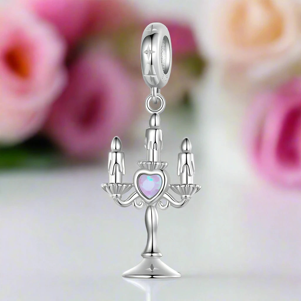 Romantic Candlestick Opal Charm-Black Diamonds New York