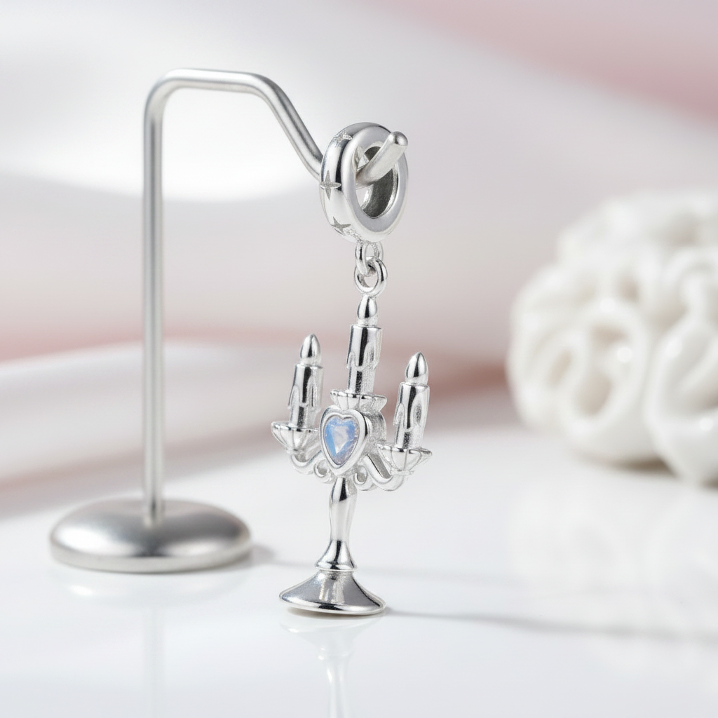 Romantic Candlestick Opal Charm-Black Diamonds New York