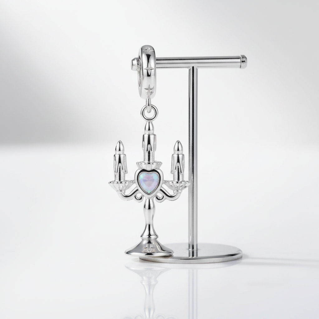 Romantic Candlestick Opal Charm-Black Diamonds New York