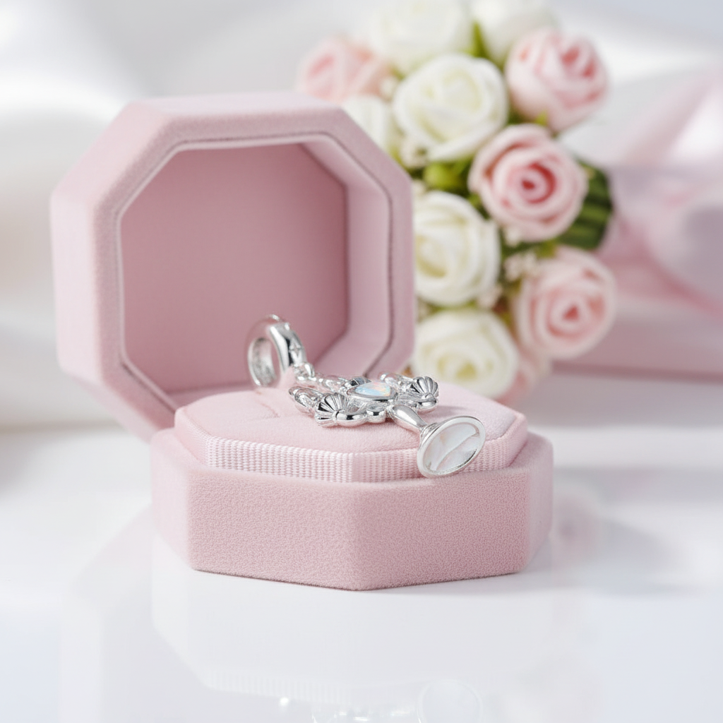 Romantic Candlestick Opal Charm-Black Diamonds New York