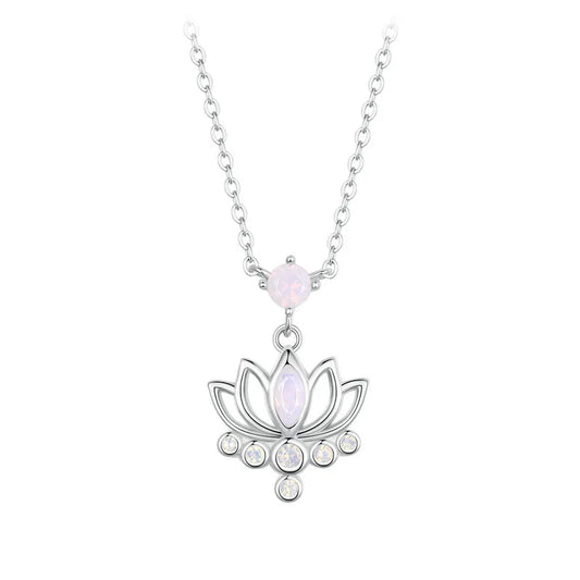 Pink Diamond Lotus Flower Pendant Necklace-Black Diamonds New York