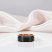 Groove Matte Finish with Inlay Wood Tungsten Carbide Men's Ring-Black Diamonds New York