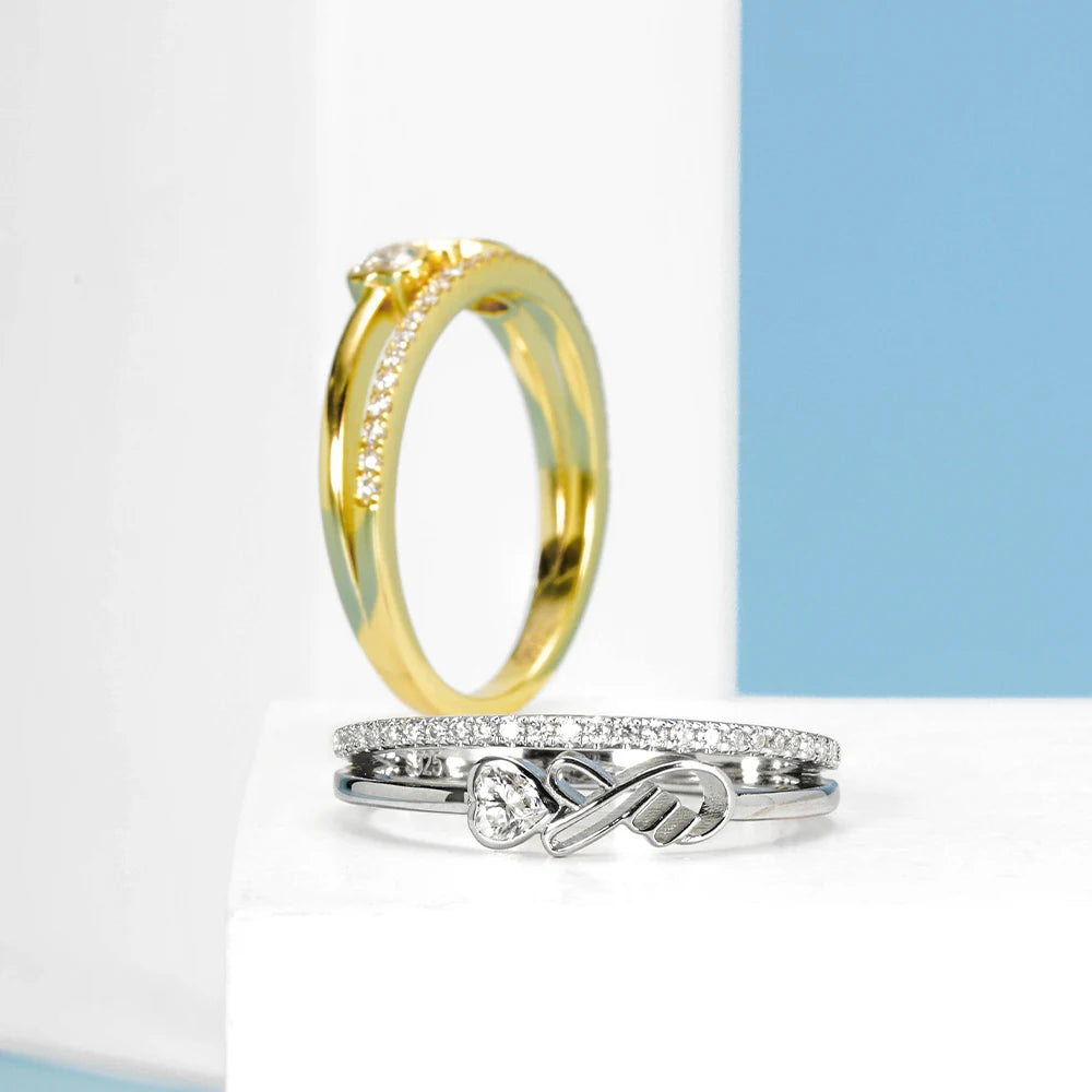 Heart Cut Moissanite Split Shank Engagement Ring-Black Diamonds New York