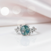 Natural Moss Agate Jewelry Set-Black Diamonds New York