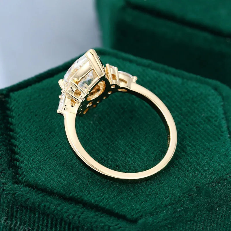 Vintage 14K Yellow Gold 2.0 Ct Pear Cut Diamond Engagement Ring-Black Diamonds New York