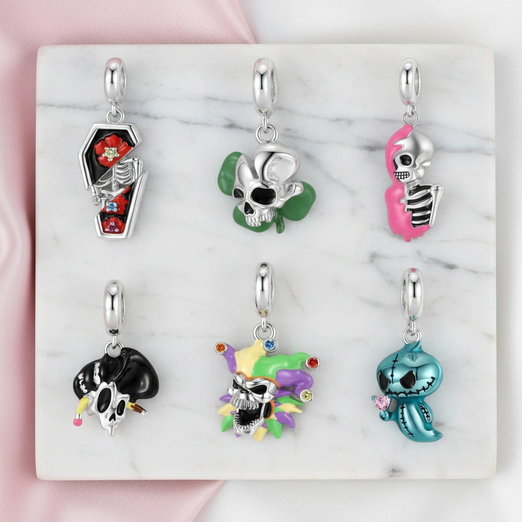 Sacrificial Ghost Rock Skull Charm Series-Black Diamonds New York