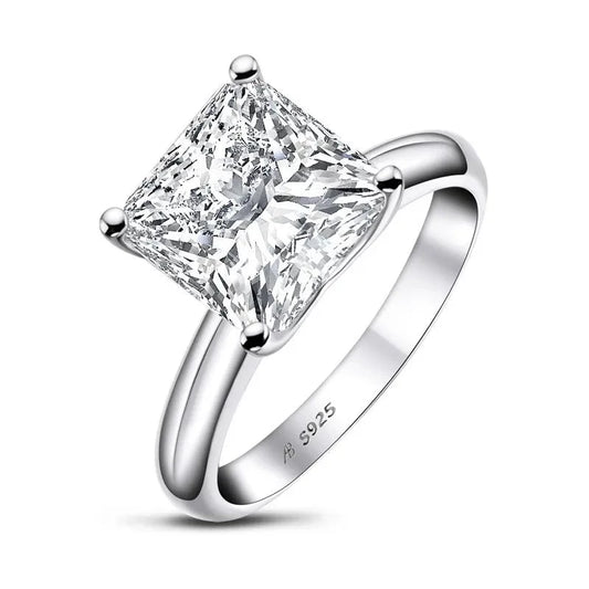 4.0 Ct Princess Cut Diamond Solitaire Engagement Ring-Black Diamonds New York