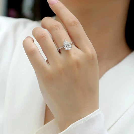 2.5 Ct Pear Cut Diamond Engagement Ring-Black Diamonds New York
