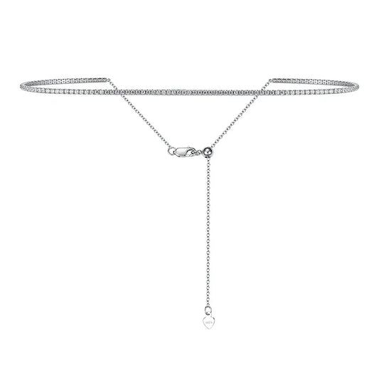 2mm Round Diamond Adjustable Tennis Necklace-Black Diamonds New York