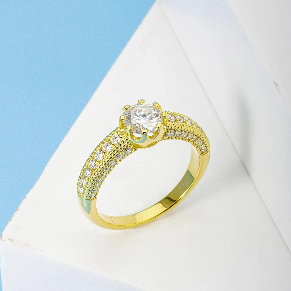 6mm Round Moissanite Diamond Engagement Ring-Black Diamonds New York